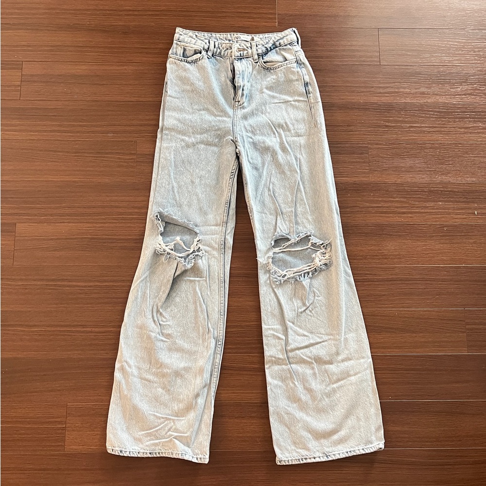 Zara High Waisted Wide Leg Jeans